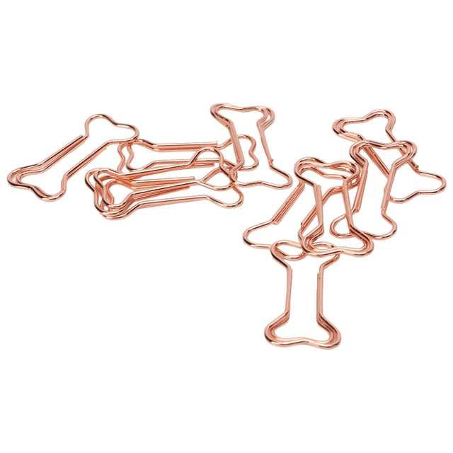 Shaped Paper Clips, Electroplating Process Office Clips Rose Gold For File Classification Bone