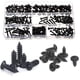 thumbnail image 1 of Juego de 210 clavos y tornillos de acero inoxidable de cabeza redonda para madera y plástico, color negro, resistente al agua, 1 of 8
