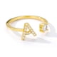 thumbnail image 2 of Anillo del alfabeto, letra inicial de oro, anillo abierto, anillo inicial, máxima confiabilidad, 2 of 8