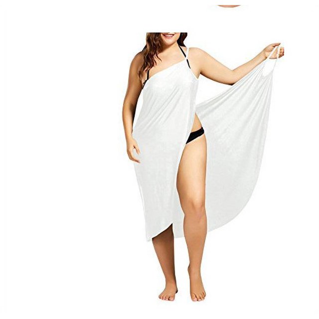 Sorties de Plage pour Femmes à Bretelles Spaghetti, Sarongs de Plage, Robes Portefeuille Dos Nu Midi