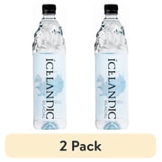 (2 pack) Icelandic Glacial Natural Alkaline Spring Water, 1 Liter, Single Plastic Bottle