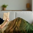 thumbnail image 3 of Nature Soft Flannel Fleece Throw Blanket, Exquisite Valley with Giant Full Moon Sky Enchanted Fantasy Scenery, Cozy Plush for Indoor and Outdoor Use, 50" x 70", Fern Green Cinnamon, by Ambesonne, 3 of 5