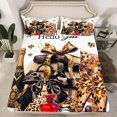 thumbnail image 2 of Homewish Leopard Print High Heel Twin Sheet Sets, Female Modern Fashion Twin Fitted Sheet, Chic Bowknot Bag Flat Sheet, Breathable Home Decor, 3-Piece, 2 of 7