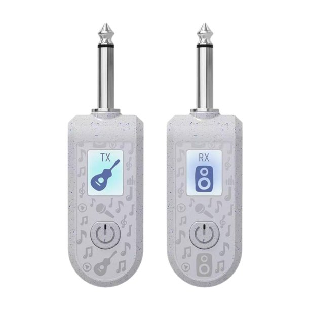 Transmisor y receptor de guitarra XLR, adaptador profesional de micrófono para bajos, altavoces, instrumentos, micrófono dinámico, pedales de efectos Conjunto blanco A