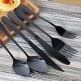 thumbnail image 3 of 24-Piece Silverware Flatware Cutlery Set，Service for 4, Include Knife/Fork/Spoon, Black Utensils for Kitchens, Dishwasher Safe (Black), 3 of 7