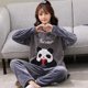 thumbnail image 4 of Conjunto de Pijama de franela cálida para hombre y mujer, ropa de dormir de Panda para pareja, Pijama familiar, ropa de noche para amantes, pijamas casuales de animales, Otoño e Invierno, 4 of 4
