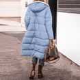 thumbnail image 4 of Dwralegc Oversized Winter Coats for Women Fashion Sherpa Lined Jackets Oversized Reversible Padded Down Outerwear Shearling Down Jacket Puffer Overcoats with Hood Long Coat Light Blue S, 4 of 4