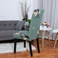 thumbnail image 3 of Unique Bargains Stretch Spandex Dining Chair Cover Set Green, 3 of 8