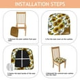 thumbnail image 4 of White Sunflower Seat Covers for Dining Room Chairs Set Of 4,Stretch Printed Washable Chair Seat Cover with Elastic Ties and Button,Removable Waterproof Couch Cushion Covers, 4 of 6