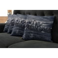 thumbnail image 2 of Ambesonne City Throw Pillow Cover 4 Pack, Dramatic View NYC Skyline, 16", Blegrey Black White, 2 of 6