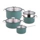 thumbnail image 1 of Juego de utensilios de cocina de 4 piezas para el hogar, antiadherentes, con tapa, fáciles de limpiar verde oscuro, 1 of 9