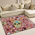 thumbnail image 2 of Dreamtimes Floral Skulls Area Rug, 4'x5' Pet & Child Friendly Carpet for Living Room Bedroom Dining Room,Indoor Outdoor Soft Rug Washable Non Slip Comfortable Area Rug, 2 of 6