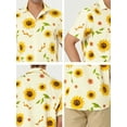 thumbnail image 7 of INSPIRE CHIC Men's Shirts Short Sleeve Floral Printed Button Front Beach Hawaiian Shirt 34 White Yellow, 7 of 7
