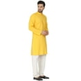 thumbnail image 4 of SKAVIJ Ensemble Kurta Pyjama Homme Coton Manches Longues Soirée Yoga Robe Gold L, 4 of 6
