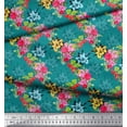 thumbnail image 2 of Soimoi Poly Georgette Fabric Leaves & Floral Printed Fabric 1 Yard 42 Inch Wide, 2 of 3