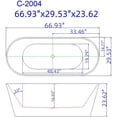 thumbnail image 3 of Luku 67" Acrylic Freestanding Contemporary Soaking Bathtub with Drain, UPC Certified, Black Smooth, 3 of 7