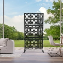 Black Steel Privacy Screen, Decorative Privacy Screen, Privacy Fence Screen 3 Panels Providing Privacy for Your Deck, Yard, Deck, Backyard, Balcony