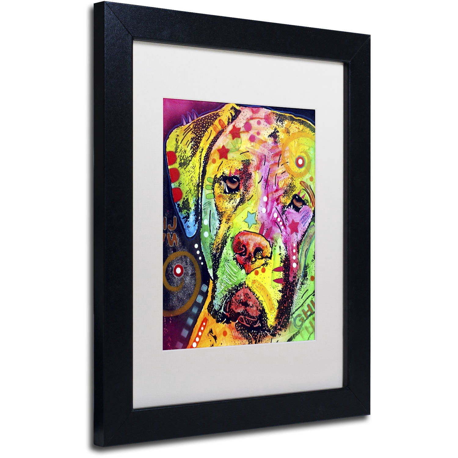 Trademark Fine Art "Mastiff II" Canvas Art by Dean Russo, White Matte, Black Frame