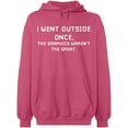 thumbnail image 2 of OXI Hoodie Sweatshirt - I Went Outside Once, Basic Casual Hoodie for Men's and Women Fleece Hoodie Long Sleeve - Safety Pink Medium, 2 of 3
