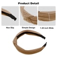 thumbnail image 4 of Diadema de Nudo de Algodón Texturizado Único para Mujeres, Banda Suave para el Cabello, Altura de 1.3 Pulgadas, Caqui, 4 of 7