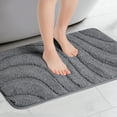 thumbnail image 2 of Unique Bargains Non Slip Bath Mat Geometry Bathroom Rug Absorbent Mat Microfiber Bath Rugs Dark Gray 20" x 32", 2 of 6
