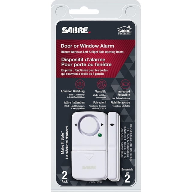 Sabre Window or Door Window Alarm - 2pk