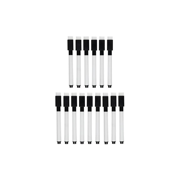 Hampton Dry Erase Pen & Eraser Set – 15 Pack Fine Tip Thin Whiteboard Markers, Dry Erase Markers Kit for White Board, Office, Classroom & Home Use
