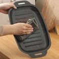 thumbnail image 3 of Griddle Pan Nonstick Maifan Stone Fish Grill Pan for Gas Stove Induction Cooktop Rectangular Roasting Baking Tray Kitchen Cooking Gadget Home BBQ，B, 3 of 4