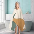 thumbnail image 6 of Brown Boho Plant Pattern Hooded Bath Towel，60"x35" for Ages 3 To 12 Kids, Quick Dry Lightweight Soft Microfiber Hood Beach Towel Cover Up for Kids, 6 of 7