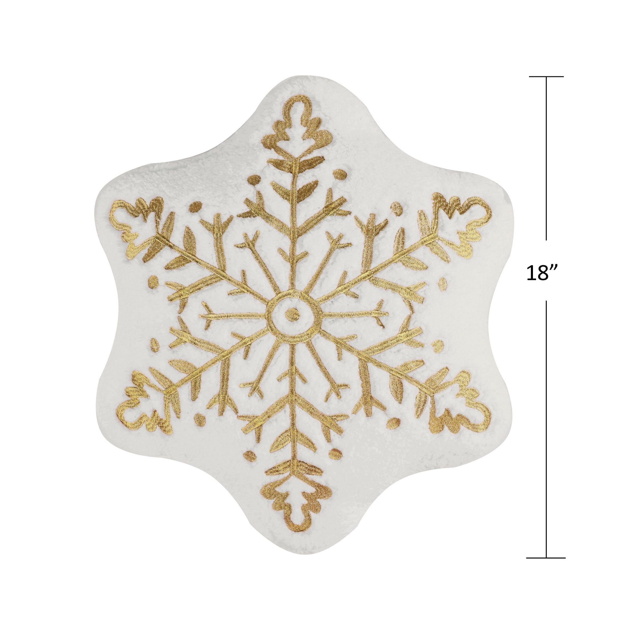 Greenland Home Fashions Decorative Holiday White Snowflake Plush Toss Pillow