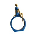 thumbnail image 2 of deevoka Girl Figurine Elegant Desktop s Gift Living Room Farmhouse Women Statue Blue Thinker, 2 of 9