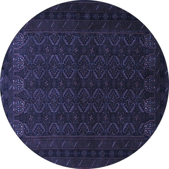 Ahgly Company Indoor Round Persian Blue Traditional Area Rugs, 6' Round
