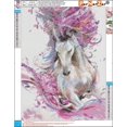thumbnail image 4 of ZHAOCHENG Kit de pintura de diamante redondo completo, caballo rosa 40 x 50 cm, kit de pintura de diamante animales, bordado de diamantes por número, kit de mosaico para adultos, bordado artesanal sob, 4 of 5
