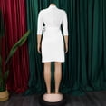 thumbnail image 6 of AURA Plus Size Women Suit Collar Pleated High Waist A Line Short Dress Elegant Office Style, 6 of 8