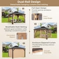 thumbnail image 6 of Gymax 12' x 12' Double-Roof Hardtop Gazebo with Galvanized Steel Roof Netting Curtains, 6 of 10