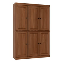 Palace Imports 100% Solid Wood Kitchen Pantry Storage Cabinet with Doors and Adjustable Shelves, 6-Door, Mocha