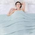 thumbnail image 2 of Size Cooling Comforter & Throw Blanket, Dual-Sided Ice Blanket for Hot Sleepers, Night Sweats , for Bed, Couch, Travel (Green, 86"x79"), 2 of 7