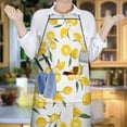 thumbnail image 6 of Yellow Lemon Fruit Flowers White Pattern Apron-Garden Aprons for Women with Pockets-Cotton Linen Waterproof Kitchen Cooking Gardening Aprons Adjustable for Kitchen,Cooking,BBQ and Salon 33x27 Inch, 6 of 7