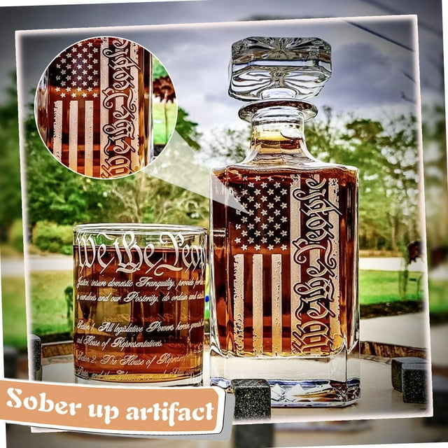 Mohdy American Flag Patterned Whiskey Decanter,Glass Gorgeous Meaningful Flag American Pattern and Tools & Home Improvement,Include:1Pc Decanter,Material:High Quality