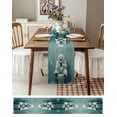 thumbnail image 3 of Funny Bear Table Runner-Cotton Linen- 48 Inch Holiday Dresser Scarves, Turquoise Toilet Animals Modern Street Art Tablerunner for Kitchen Coffee/Dining Bedroom Living Room Dinner Scarf Décor 13x48, 3 of 9