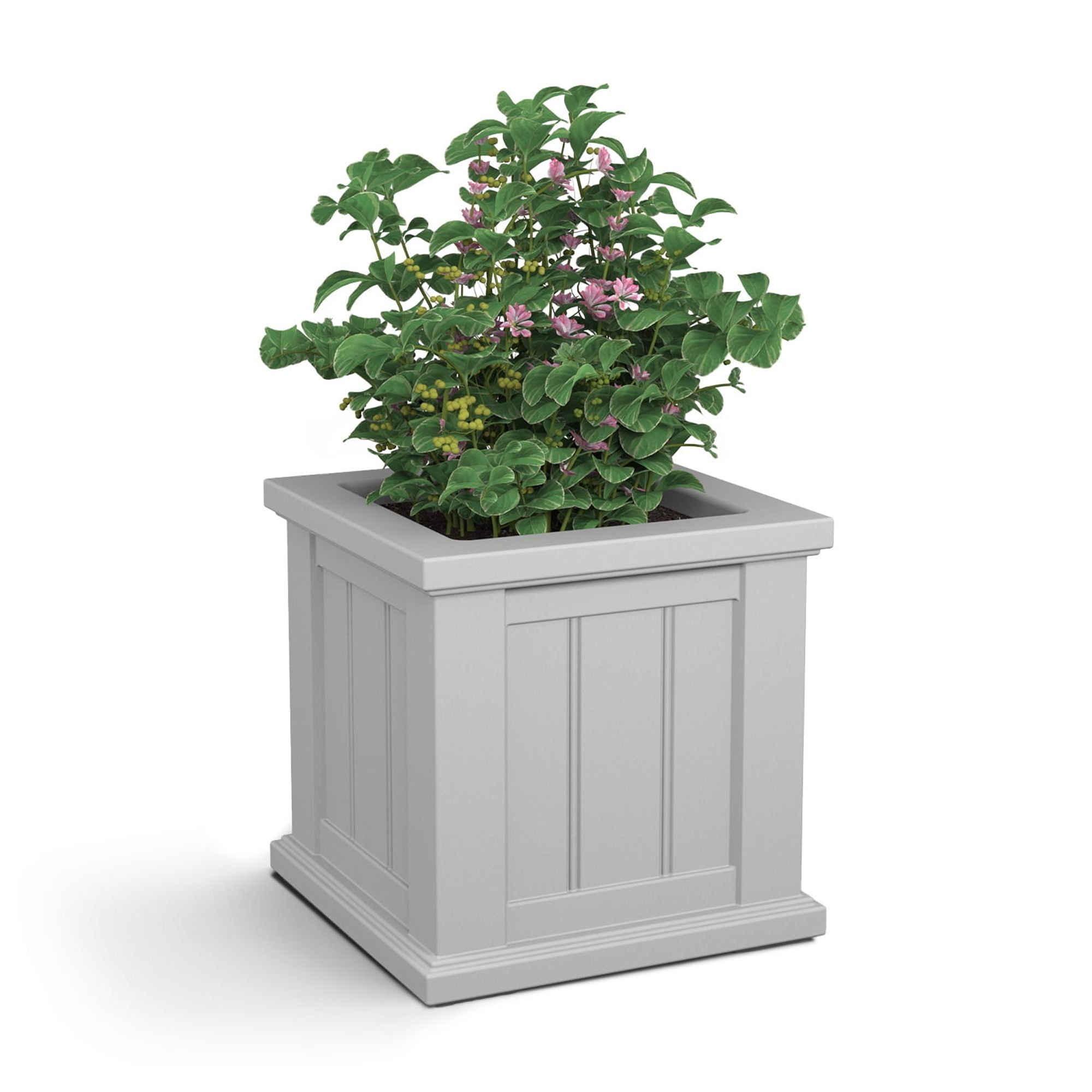Cape Cod 14" x 14" x 14" Square White Self-Watering Plastic Planter