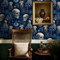thumbnail image 5 of Boho Peel and Stick Wallpaper Dark Ocean Depths Skulls Jellyfish Sea Creatures Wall Mural 17.7in x 9.8ft Self Adhesive Removable Wall Paper Renter Friendly Wallpaper for Bedroom Kitchen Farm, 5 of 8