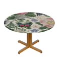 thumbnail image 3 of Acheng Spring Floral Round Tablecloth  Watercolor Flower Butterfly Leaf Decorative Table Cloth Rustic Vintage Resistant Circle Table Cover for Home Kitchen Dining Room Outdoor Decor 52x52in, 3 of 7