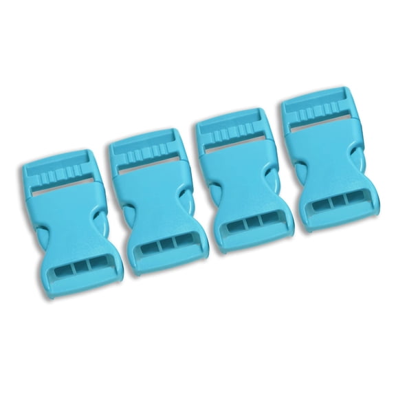 4 Pcs Light Blue Buckles for Straps 1 inch Plastic Belt Buckle 25mm Dual Adjustable No Sewing Quick Side Release Plastic Buckle Clips for Backpack Outdoor Paracord Bracelets Pet Collar Craft