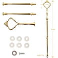 thumbnail image 3 of ZOURIH 6 Pack 3 Tier Tiered Tray Hardware Kits Fruit Cake Plate Handle Fitting Hardware Rod Dessert Stand Holder Golden Crown（Plate not Included）,Gold, 3 of 3