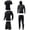 03#Black, variant on 5pcs Men Workout Clothes Outfit Fitness Suits Gym Outdoor Running Compression Pants Tee Shirt Top Long Sleeve Jacket
