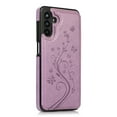 thumbnail image 4 of Compatible with Galaxy A14 5G Case Wallet with Card Holder,Embossed Butterfly Pattern PU Leather Double Magnetic Buttons Flip Shockproof Protective Cover for Samsung Galaxy A14 5G, Purple, 4 of 9