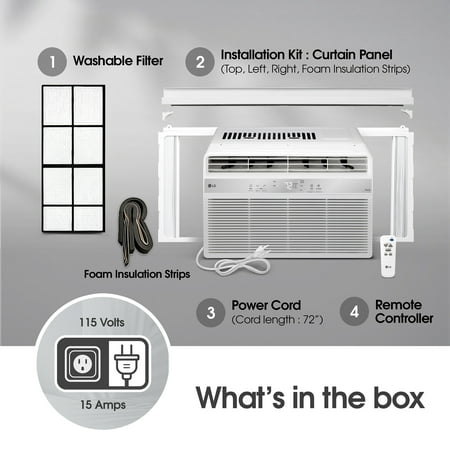 LG - 6,000 BTU Window Air Conditioner with Remote, 115V - White