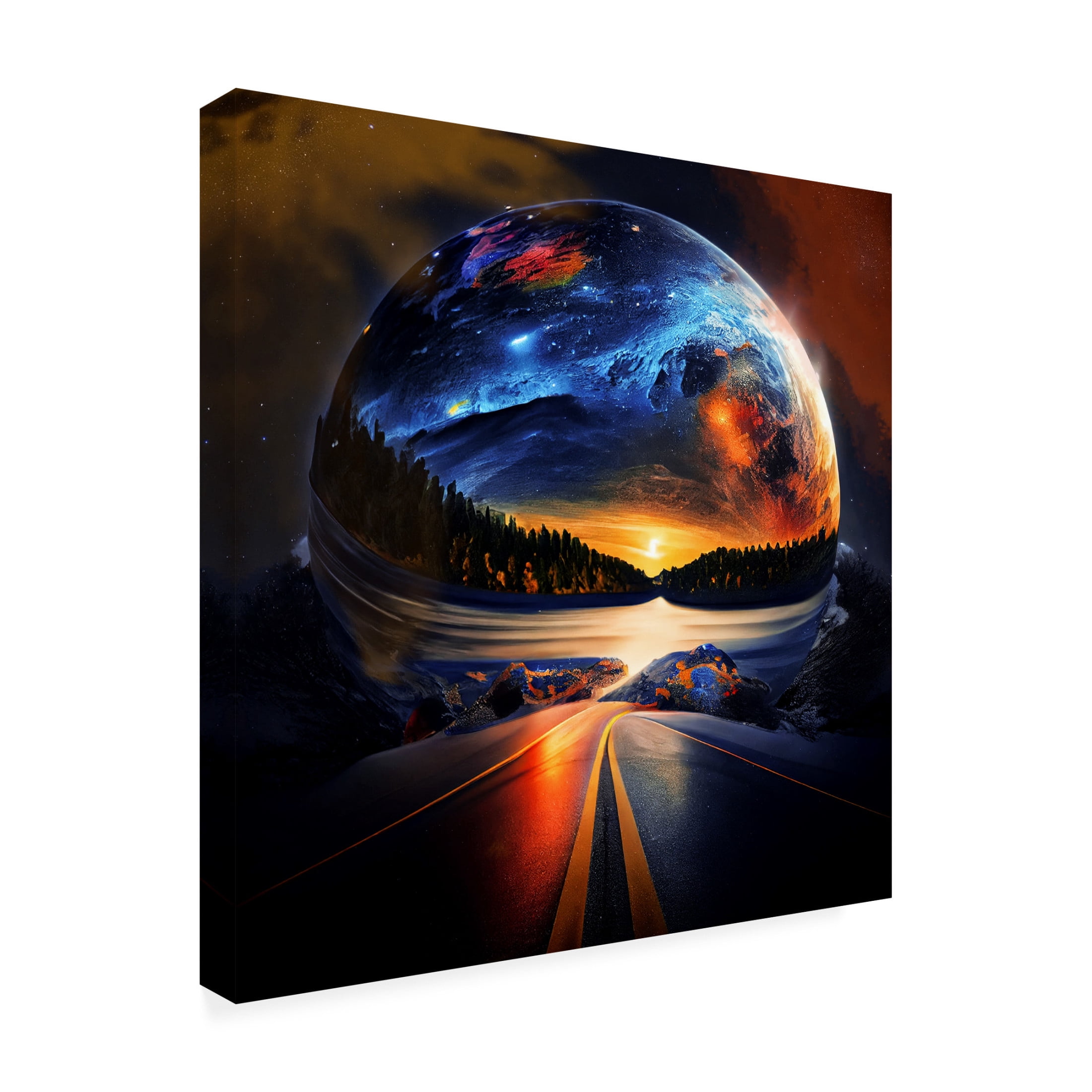 Canvas Wall Art - Sasha 'End of the Road II' Wall Art for Living Room, Bedroom, or Office Décor by Trademark Fine Art - 35 x 35 Inches