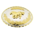 thumbnail image 1 of Horse Belt Buckle Western Rodeo Cowboy Cowgirl Friend Costume Gold Silver Metal, 1 of 2